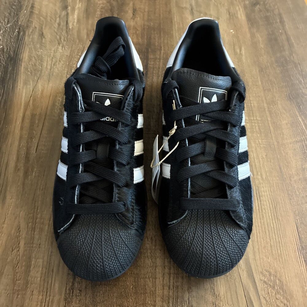 Adidas Superstar 2 Black Pony Hair White Women Size 7.5 Shoes JH9475 - Picture 6 of 6